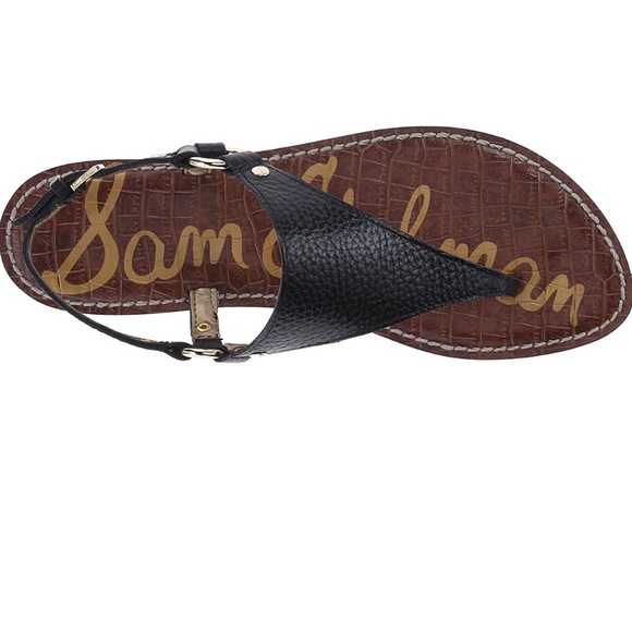 Sam Edelman Shoes - SAM EDELMAN Greta Thong Leather Black Sandal Size 6